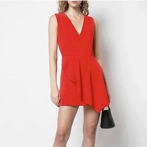 Alice + Alivia Red V-Neck Mini Dress Size 4